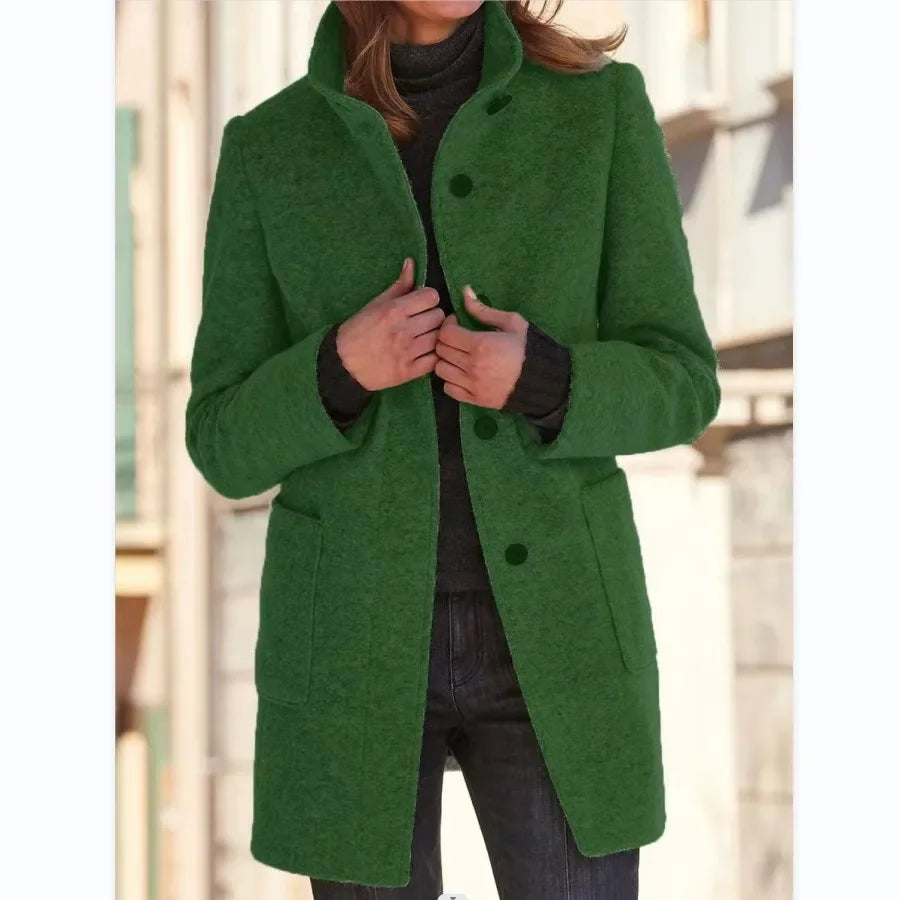 Cardigan Coat Women Clothes Warm Autumn 2023 Fashion Versatile Loose Fitting Retro Button Stand Collar Long Sleeve Y2k Overcoat