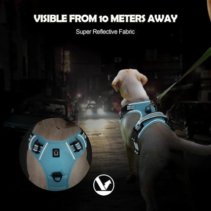 Arnés antitirones para perros, chaleco ajustable y acolchado suave con asa de fácil control.