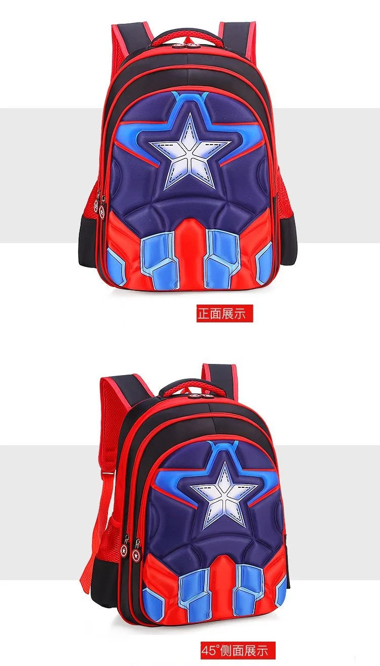 3D five-pointed star children's backpack, nylon waterproof fabric, light-weight children's backpack