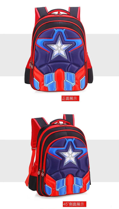 3D five-pointed star children's backpack, nylon waterproof fabric, light-weight children's backpack