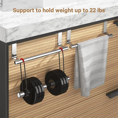 Estante para trapos de cocina y baño de acero inoxidable, colgador de paños de cocina, toallero de un solo poste, soporte colgante para puerta trasera.