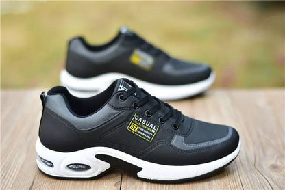 Zapatillas de running para hombre, transpirables, con amortiguación de aire, con cordones, antideslizantes, para exteriores