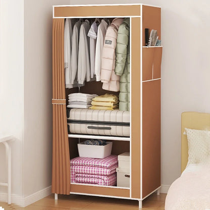 Dustproof Wardrobe Fabric Wardrobe Floor Standing Multilayer Foldable Clothing Hanger Large Capacity Dustproof Bedroom Furniture