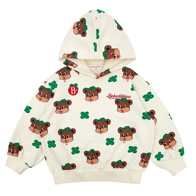 Cotton Spring/Autumn Baby Boys Girls Animals Printed Long Sleeve Hoodie Fashion Tops Kids Tracksuit Clothes 