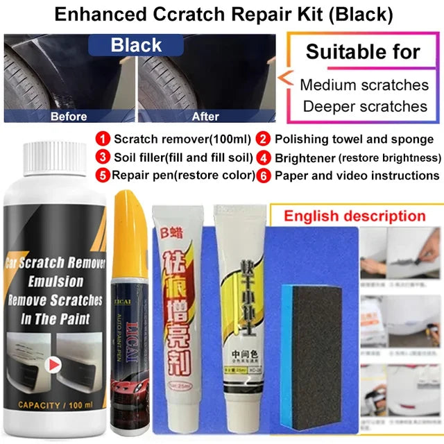 Carro Scratch Remover Paint Care Ferramentas, Auto removedor de redemoinho, Reparação de arranhões, Polimento, Auto corpo moagem composto, Anti Scratch Wax