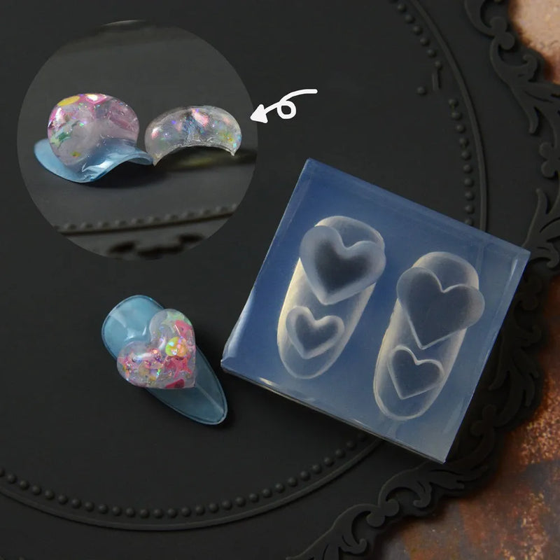 1Pc Skirt Lace Heart  3D Acrylic Mold Nail Art Decorations  DIY Design Silicone Decorated  Nail Art Templates Nails  Mold