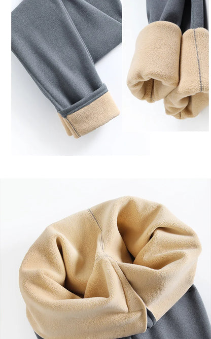 Winter Thermal Underwear Sets Men Women Velvet Tops +Long Pants Comfortable Skin-friendly Elastic Thickening Warm 2 Piece Set