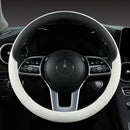 Perforated Nappa Leather Car Steering Wheel Cover Warm in Winter and Cool in Summer, Universal 15 Inch,  Anti-Slip, Odorless