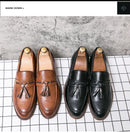 Pointed casual moccasins for men fringed slip-on men's shoes Beef soles bean boat shoes Fashion hair stylist fashion shoes