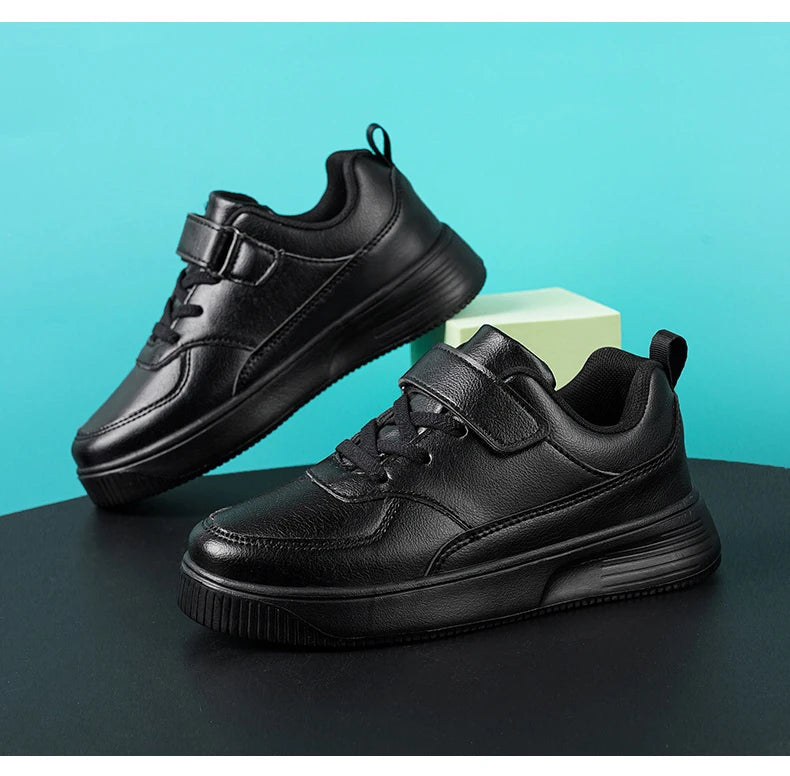 Children's school black spring and autumn children's anti-slip sports shoes, waterproof small white shoes for adults, sizes 28-40