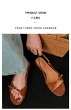 Vintage Line with Flat Sandals Design Sense Open Toe Slippers Casual Holiday Beach Shoes Light Single Shoes  Luxury Sandals