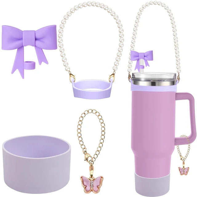 Stanley Cup Handle Cup Straw Bow Lid Water Bottle Boot Charm Chain Accessories 3pcs 10mm 1pc 