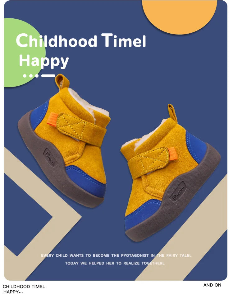 Girl Boot Baby Snow Boot Winter Baby Soft Sole Walking Shoe Child Plush Cotton Shoe Anti-Slip Warm Kid Shoe Kid Boot Boy Botines