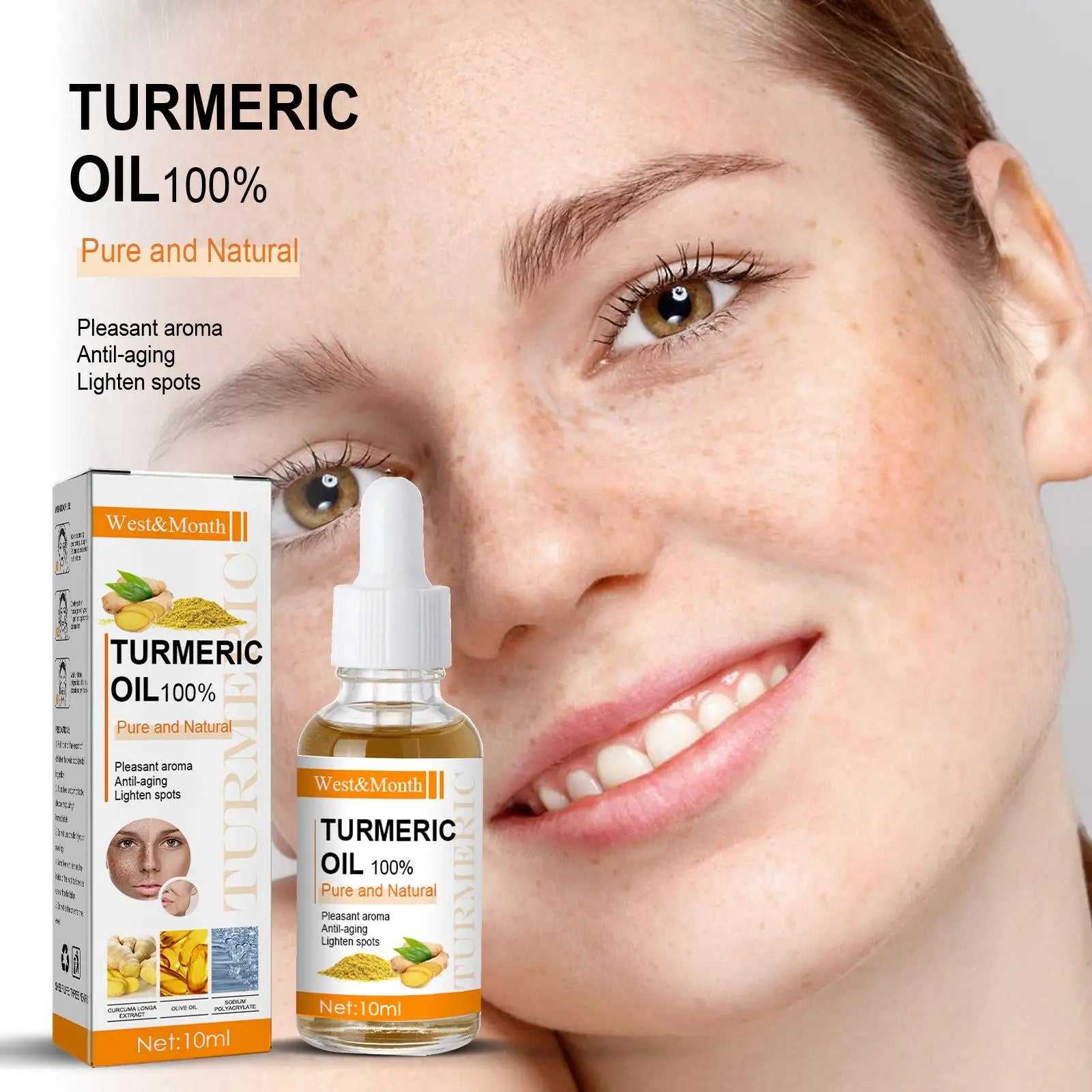 Turmeric Oil Skin Glow To Lightening Acne Dark Patches Acne Bright Skin Dark Spot Corrector Face Whitening Serum product