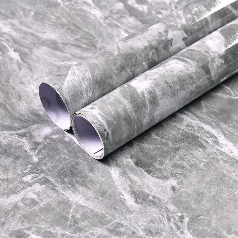 40cm Width Marble Self Adhesive Wallpaper Vinyl Wall Stickers Waterproof Contact Paper For Kitchen Decorative Film Home Decor
