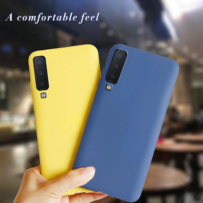 Funda para teléfono Samsung Galaxy A7 2018, carcasa de silicona mate suave para carcasa trasera Samsung A7 2018 A750 A750F