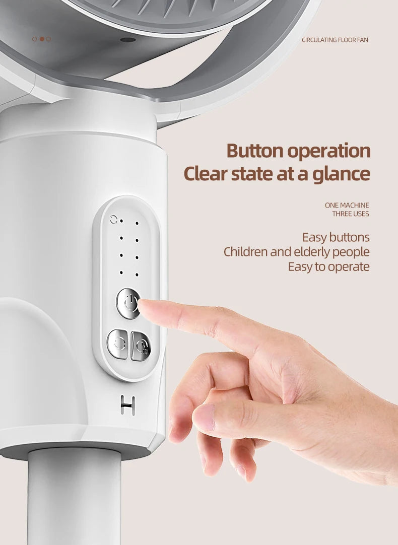 F1 Air Turbine Circulation Fan Floor-standing Fans Adjustable Air Circulating Fan Adjustable Height Timing Control Rechargeab