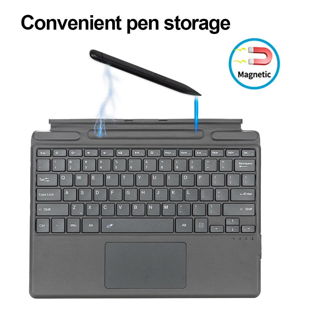 Bluetooth-compatible 5.0 Keyboard 3 Light Modes Gaming Keyboard 10m Operating Distance Magnetic Keyboard for Surface Pro8/X/Pro9