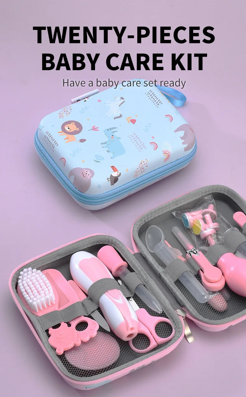 13/20PCS Baby Grooming and Health Kit Safety Care Set Newborn Nursery Health Care Set with Hair Comb Nail Trimmer Nose Cleaner