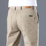 Men's High Quality Pure Cotton Classic Solid Color Casual Pants Business Stretch Slim Straight Brand Trousers Male Autumn New