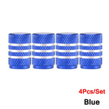 Dsycar 4pcs prata pneu de carro válvula hastes cap knurling estilo pneu tampa da válvula de alumínio haste da roda do pneu tampa da válvula de ar para nós schrader