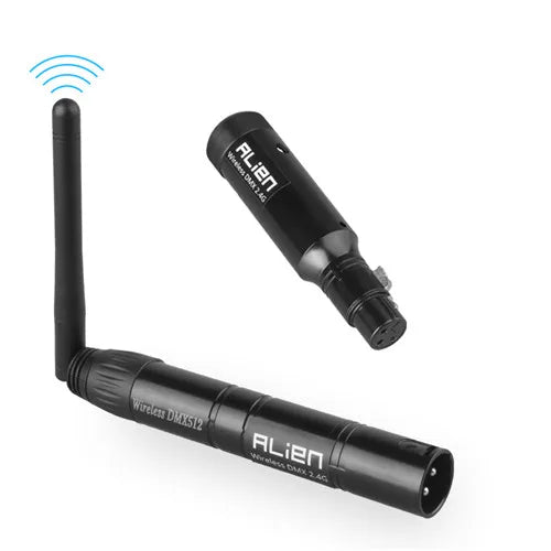 Alien recarregável 2.4g ism sem fio dmx 512 dfi controlador xlr receptor transmissor para discoteca dj festa bar dmx palco par luz