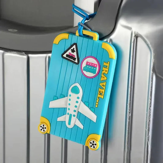 New PVC Luggage Tags Travel Accessories Silicone Suitcase Tags Fashion Style Silicone Portable Travel Label ID Address Holder