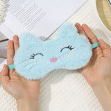 1Pc Cute Cartoon Cat Plush Sleeping Eye Mask Comfortable Sleep Mask Sleep Aid Traveing Home Shading Light Eye Cover Eyeshade