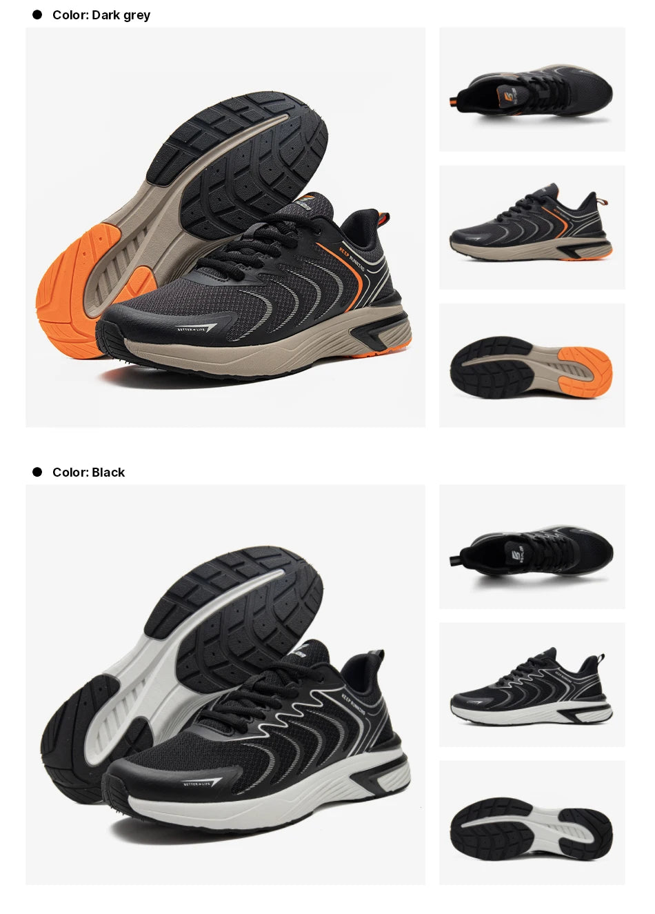Baasploa New Running Shoes Men Casual Lightweight Mesh Walking Shoes Male Outdoor Breathable Non-Slip Tennis Sports Shoes