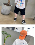 Camiseta de manga corta de verano para niños, Top de cuello redondo para niños pequeños y medianos, moda informal versátil de media manga