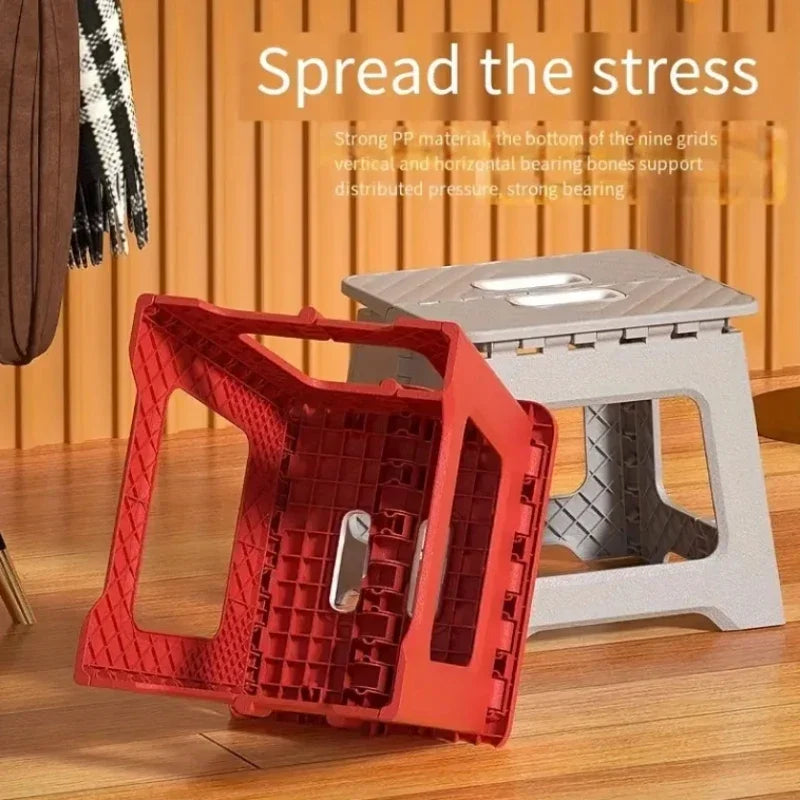 Portable Mini Outdoor Stool - Thickened Plastic Folding Chair and Mazar Bench for Adults and Children