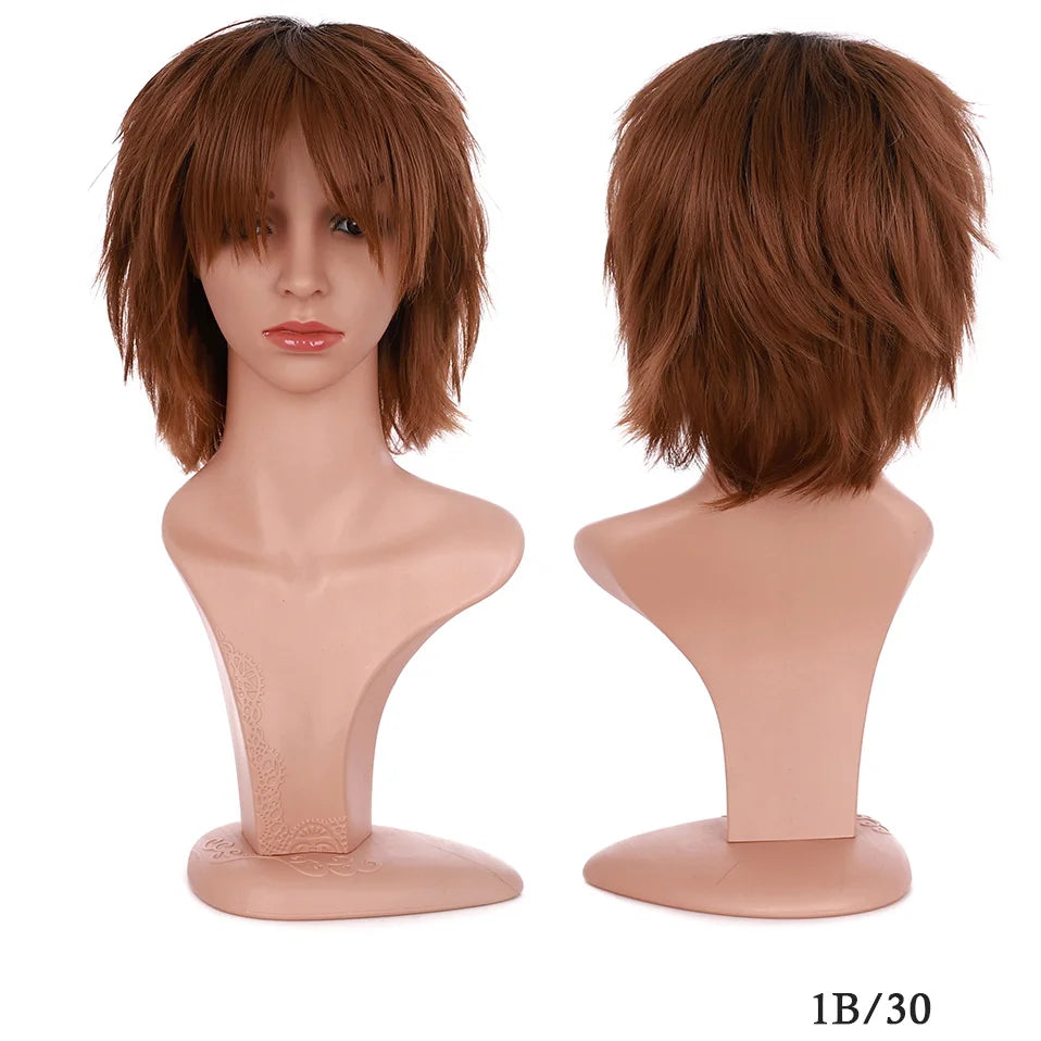 BENIHAIR Synthetic Wig Cosplay Wig White Red Green Blue Pink Yellow Hair Short Layered Wig Fake Hair Extension Men Women Party Wig