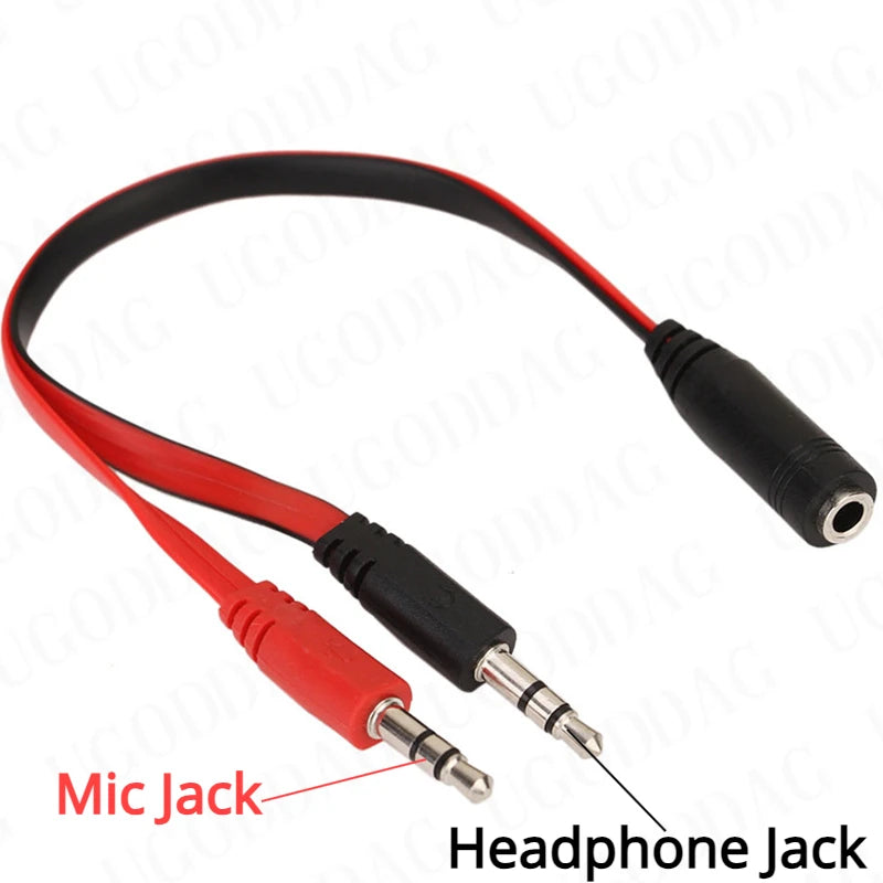 3.5mm AUX 1 Male to 2 Female Spliter Wire 3.5 Jack Audio Splitter Cable Headphone Earphone Speaker Stereo AUX Adapter Cord RT