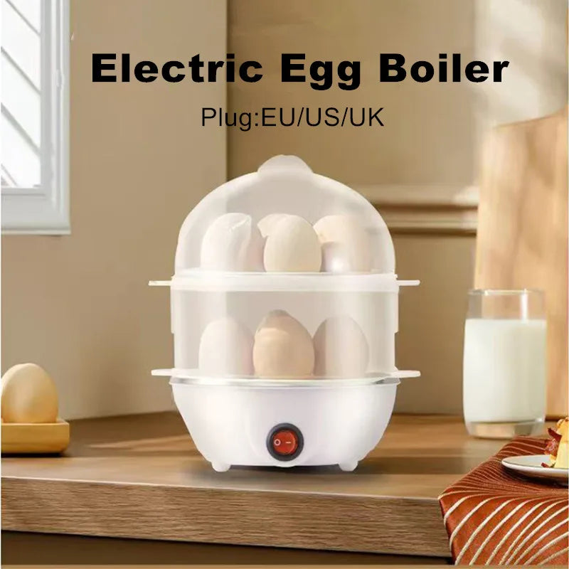 Multifunctional Electric Egg Boiler Single Double Layers Egg Cooker 110V/220V Mini Steamer Poacher Kitchen Cooking Machine