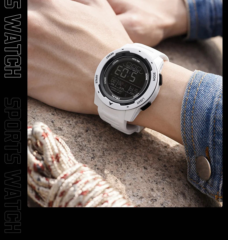 SMAEL 8105 Digital Watches Sports LED Wristwatches Men's 50m Waterproof Watch Digital Light Stopwatch Watch for Men