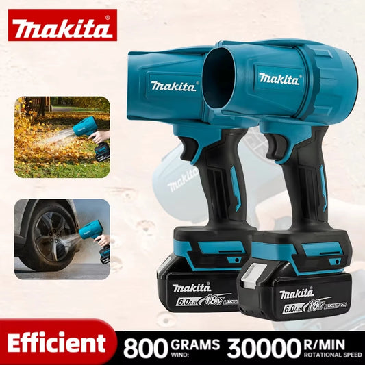 Makita 30000RPM Violent Blower Turbo Jet Fan 18V Electric Air Duster Wind Speed Turbo Rechargeable with Light Car Cleaning Tool