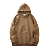 Dukeen-Men's Solid Color Heavyweight Fleece Hoodies, Loose Long Sleeve Clothes, Monochrome, 400G, Autumn, 2023 