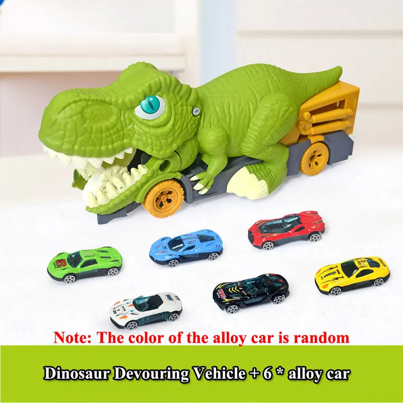 New Dinosaur Toy Play Vehicle Game For Boy Car Carrier Truck Children Montessori Gift Kid Racing Track with Children Mini Car