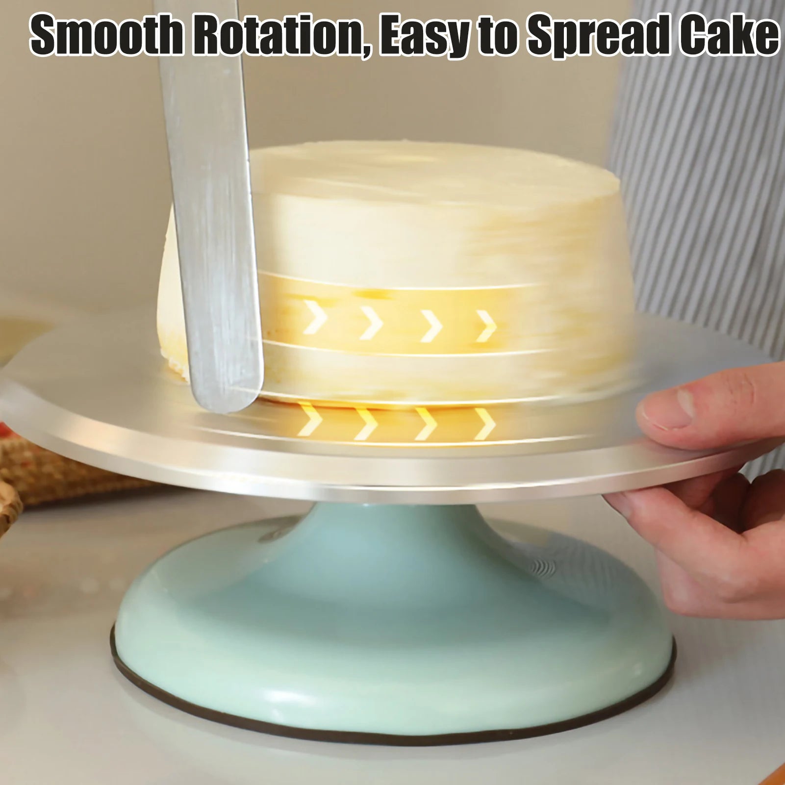 Aluminum Alloy Cake Decorating Table, Household Baking Tools, DIY Decoration Turntable, 10", 12"