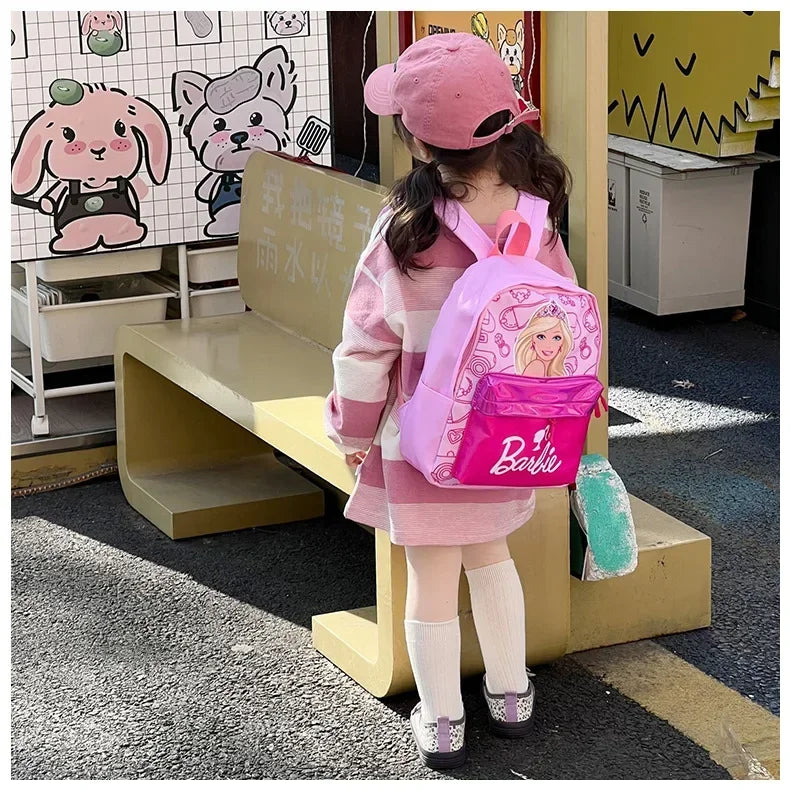 Kawaii Barbie Cartoon Anime Fashion Backpack Girl Barbie Princess Backpack Cute Kindergarten Kids Schoolbag Gift Toys