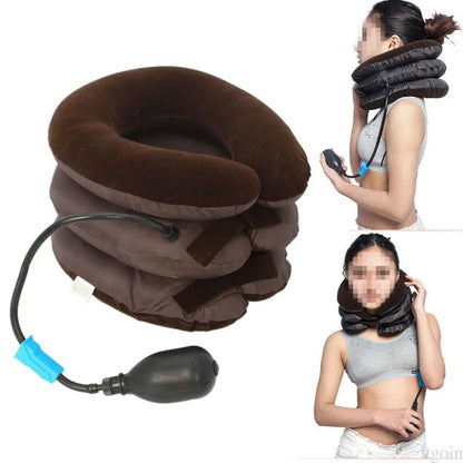 Collarín cervical inflable con tracción cervical, soporte para tractor, almohada de masaje, alivio del dolor, relajación, cuidado de la salud, camilla para cuello y cabeza.