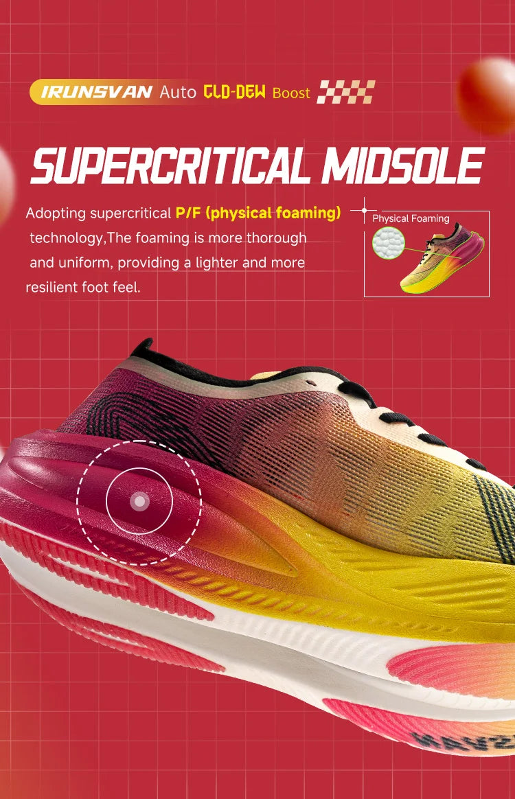IRUNSVAN Lightweight Marathon Sneakers Men Running Shoes Breathable Sports Shoes Casual Comfortable Athletic Training Unisex