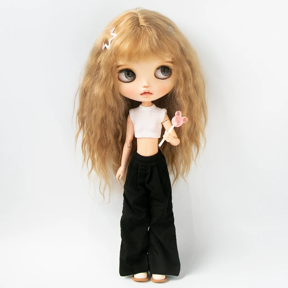 Blythe Clothing Fashion Vest Tops Denim Shorts Casual Pants Belt Multicolor for Licca Azones Ob22 24 Ker YMY Doll Accessories