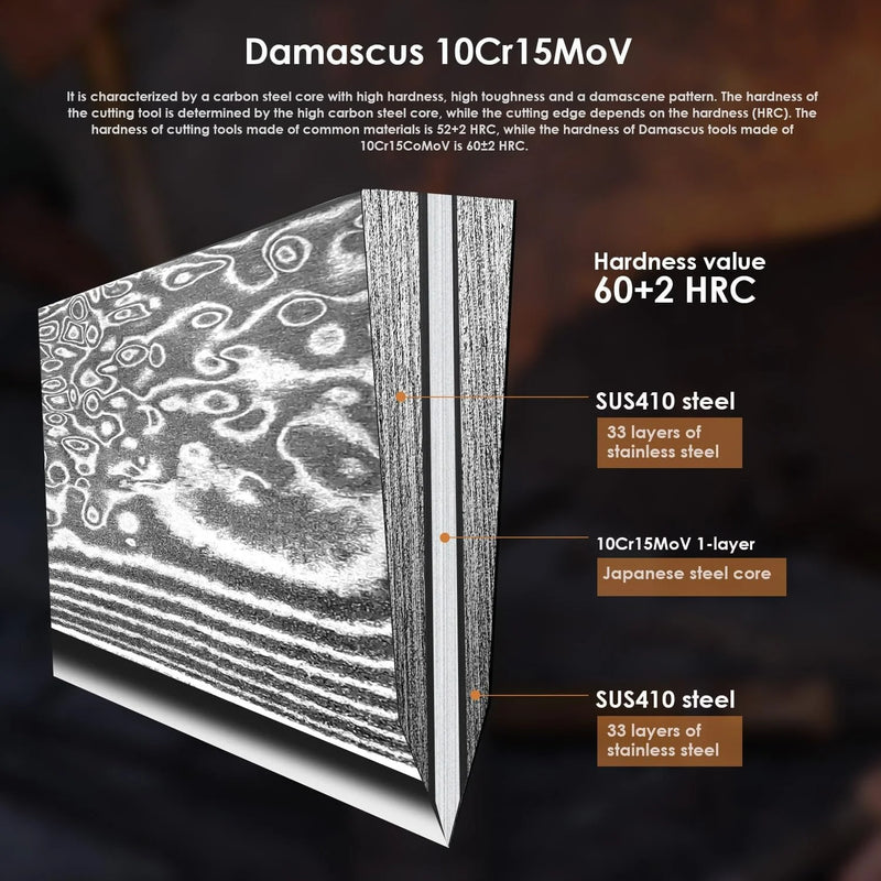 Damascus Chef's Knife Professional 67 Floors Vg-10 Japanese Kitchen Knife Chef's Meat Cleaver Knives For Kitchen  Wooden Handle