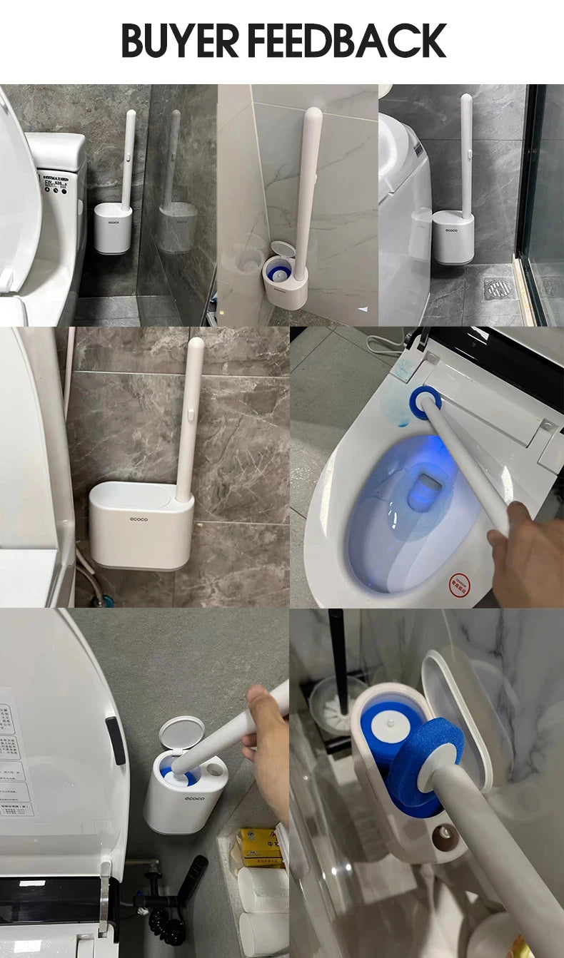 IZEFS Disposable Toilet Brush With Cleaning Liquid Wall-Mounted Cleaning Tool For Bathroom Replacement Brush Head Wc Accessories