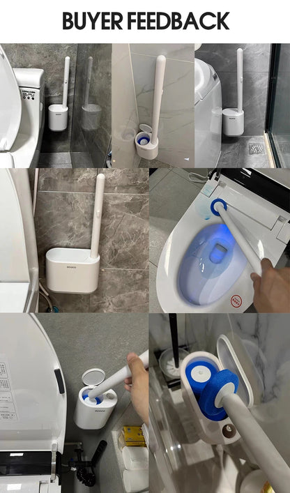IZEFS Disposable Toilet Brush With Cleaning Liquid Wall-Mounted Cleaning Tool For Bathroom Replacement Brush Head Wc Accessories