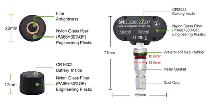Deelife Car Tire Pressure Monitoring System Solar TPMS Tire Pressure Monitor Tire Pressure Control System