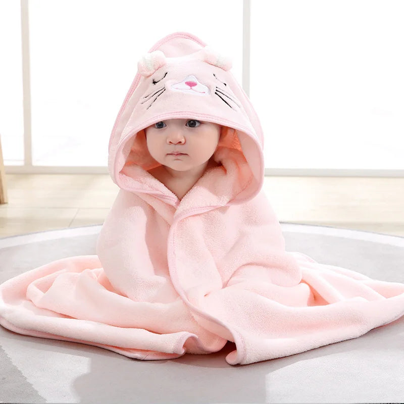 Toallas de baño con dibujos de animales para bebés, suaves y con capucha para recién nacidos, bata de baño para niños pequeños, cálida manta para dormir para niños y niñas.