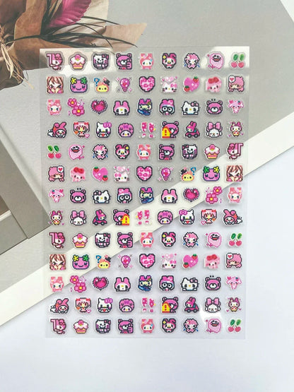 Super Mini Phone Leopard Print Luggage Tags Nail Art Diy Loptop Phone Shell Water Bottle Waterproof Stickers