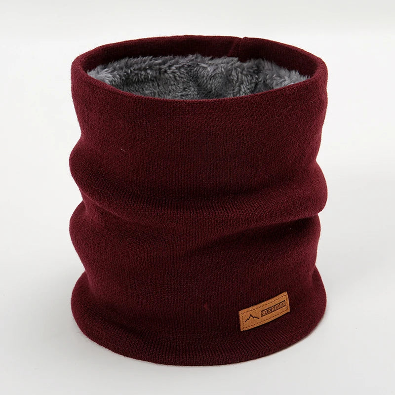 Bufanda cálida de invierno 2023 para mujer, de punto, con anillos de felpa, lisa, para hombre y mujer.